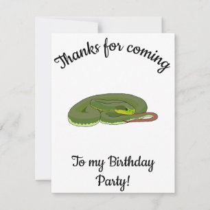Grüne Baumviper Happy B-Day Dankeskarte