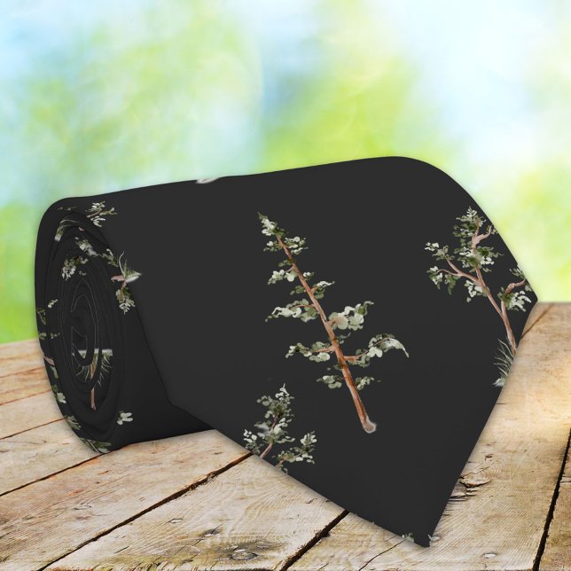 Grüne Baumwaldmuster Krawatte (Close up)