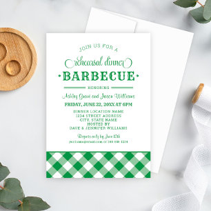 Grüne BBQ-Hochzeitsprobe Dinner Barbecue Einladung