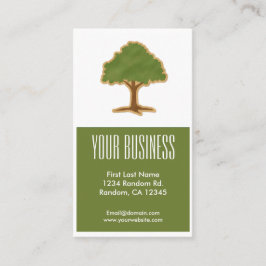 Grüne, beige Baum, anpassbare Visitenkarten Visitenkarte
