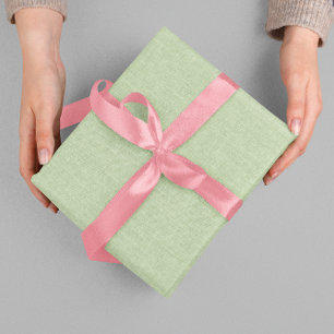 Grüne Beige Leinen-Imitat-Stofftextur Geschenkpapier