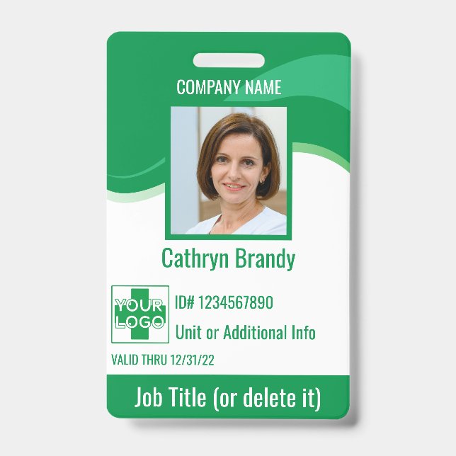 Grüne benutzerdefinierte Employee Security Id, Log Ausweis (Vorderseite)