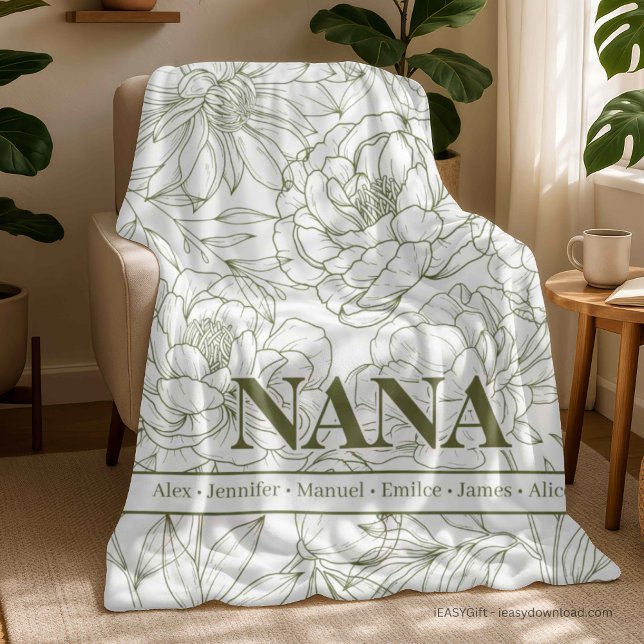 Grüne benutzerdefinierte NANA-Namen Fleecedecke (Von Creator hochgeladen)
