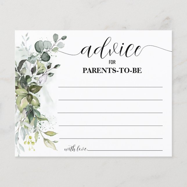 Grüne Beratung für Mama & Vater Kinderduschkarte Flyer (Vorne)