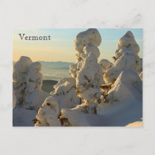 Grüne Berge Vermont im Winter Postkarte