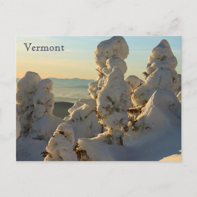 Grüne Berge Vermont im Winter Postkarte (Vorderseite)