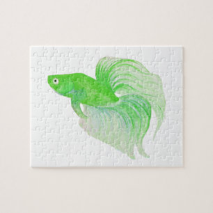 Grüne Betta Fish Aquarell Puzzle