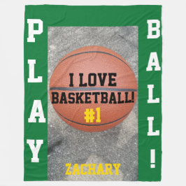 Grüne Bezeichnung Basketball Fleecedecke