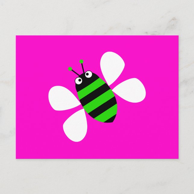 Grüne Biene Postkarte (Vorderseite)