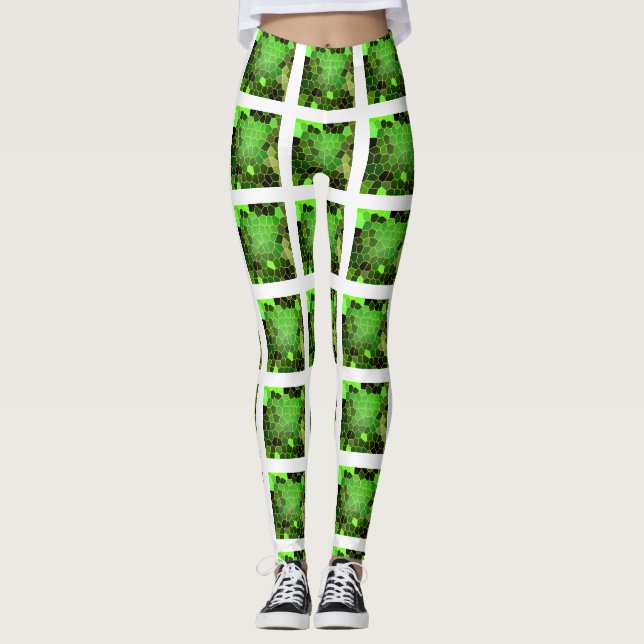 Grüne Bienenstock Leggings (Vorderseite)