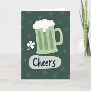 Grüne Bier Cheers Faux-Goldfolienkarte Karte