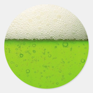 Grüne Bier-Nahaufnahme Runder Aufkleber