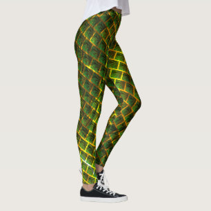 Grüne Bilder und quadratisch mit gelblicher Form Leggings