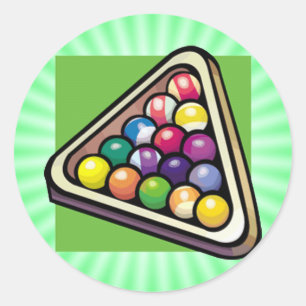 Grüne Billard; Pool Runder Aufkleber