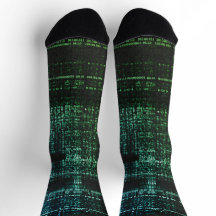 Grüne Binärcode Cyberpunk Computer Socken