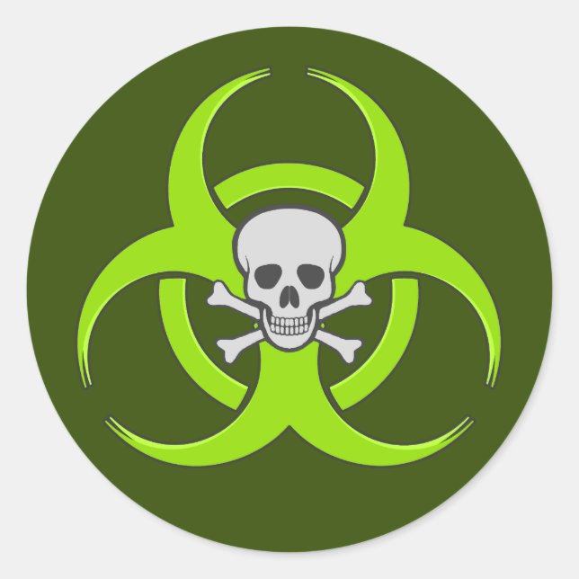 Grüne Biogefährdung Runder Aufkleber (Vorderseite)