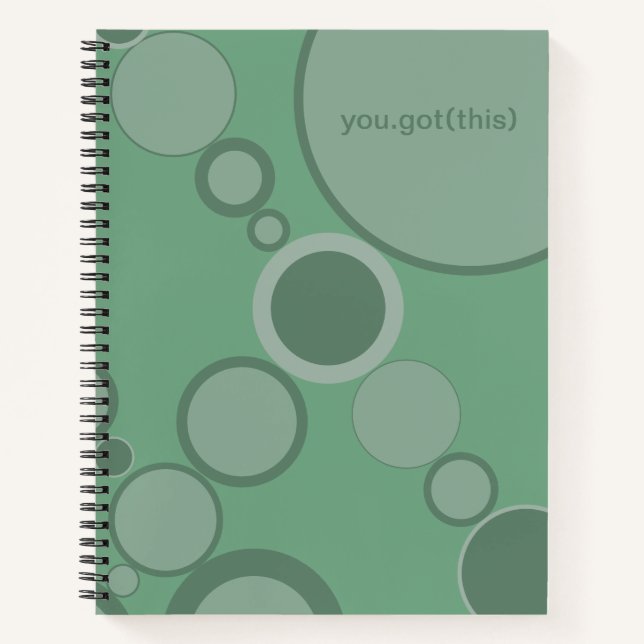 Grüne Blasen, die du Got! Förderung Notizbuch (Vorderseite)