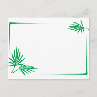Grüne Blätter an der Grenze Postkarte