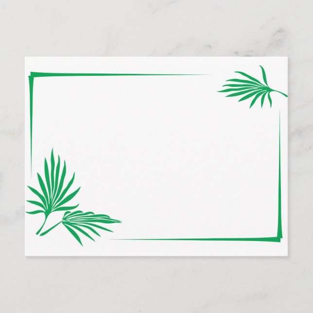 Grüne Blätter an der Grenze Postkarte (Vorderseite)