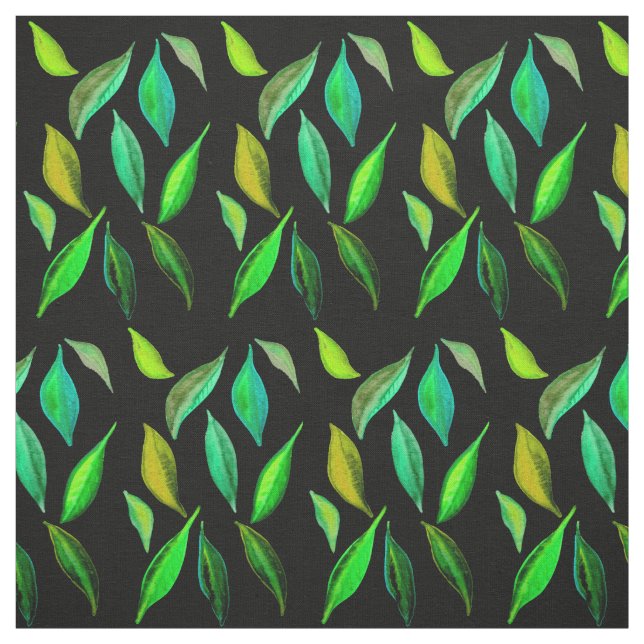 Grüne Blätter Aquarellfolienmuster Kunst Stoff (Muster)