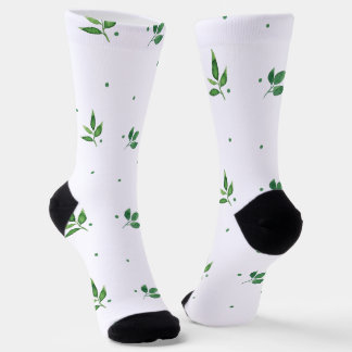Grüne Blätter Aquarellmuster Socken