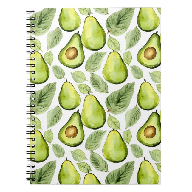 Grüne Blätter Avocados   Notizblock (Vorderseite)
