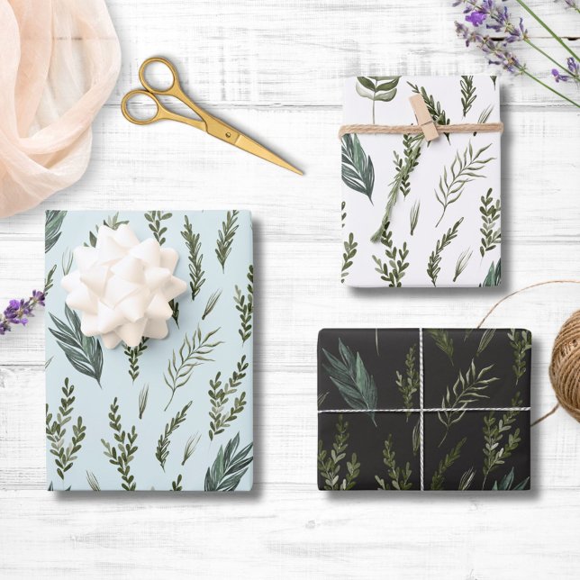 Grüne Blätter Botanisches Muster (In situ)