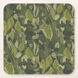 Grüne Blätter Camouflage Untersetzer Set