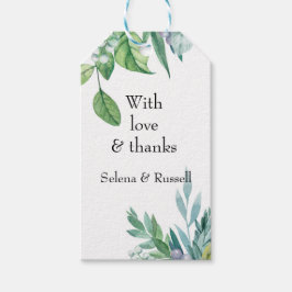 Grüne Blätter Danke, dass du Gift-Tags bevorzugst Geschenkanhänger