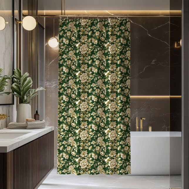Grüne Blätter Duschvorhang Pastell Elegant (Greenery Foliage Shower Curtain Pastel Elegant)