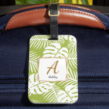 Grüne Blätter für anpassbare Initialen