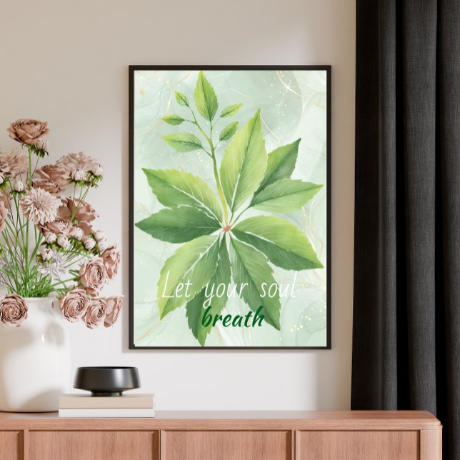 Grüne Blätter für Wasserfarben Botanisches Poster (Von Creator hochgeladen)