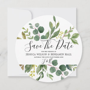 Grüne Blätter für Wasserfarben Moderne Hochzeiten Save The Date