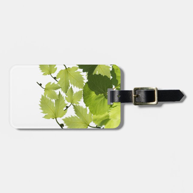 Grüne Blätter für Weintrauben Gepäckanhänger (Vorderseite horizontal)