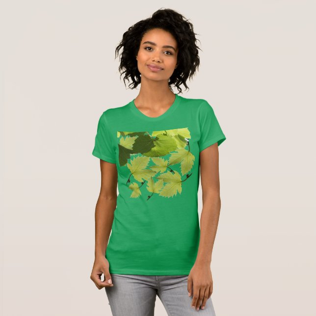 Grüne Blätter für Weintrauben T-Shirt (Vorne ganz)