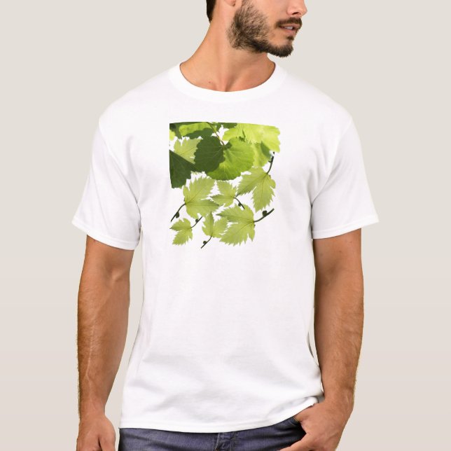 Grüne Blätter für Weintrauben T-Shirt (Vorderseite)
