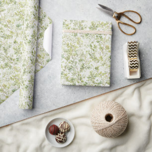 Grüne Blätter Geburtstag Geschenkpapier
