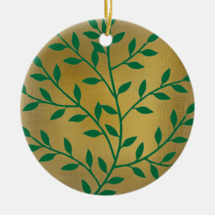 Grüne Blätter Grüne Olivenbäume Keramik Ornament