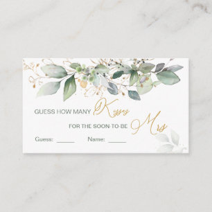 Grüne Blätter Guess Wie viele Kisses Spiel Begleitkarte