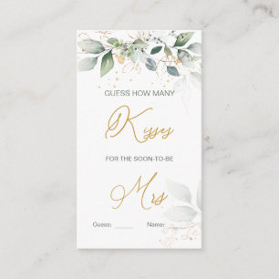 Grüne Blätter Guess Wie viele Kisses Spiel Begleitkarte