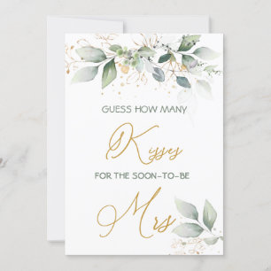 Grüne Blätter Guess Wie viele Kisses Spiel Einladung