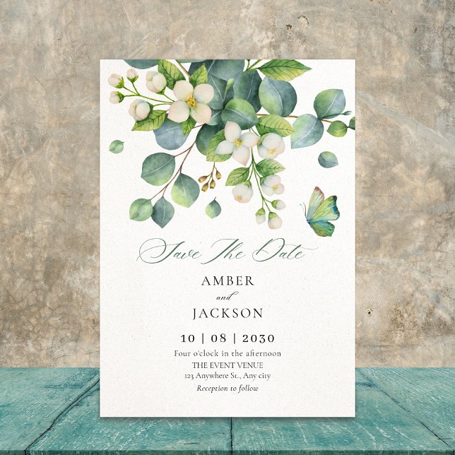 Grüne Blätter Hochzeit Save The Date (Von Creator hochgeladen)