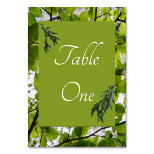 Grüne Blätter Hochzeit von Tischnummern