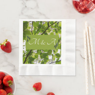 Grüne Blätter Hochzeitsessen Napkins Serviette