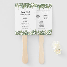 Grüne Blätter Hochzeitsprogramm für Grünpflanzen Fächer