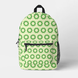 Grüne Blätter in einem gelben Kreis Bedruckter Rucksack