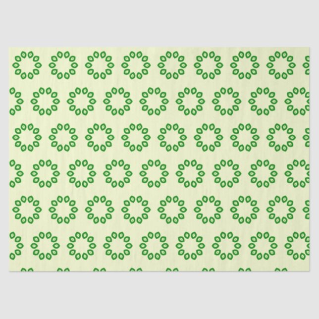 Grüne Blätter in einem gelben Kreis Seidenpapier (Vorderseite)