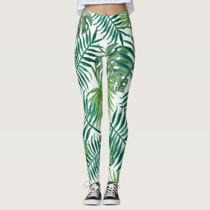 Grüne Blätter Jungle Style Leggings