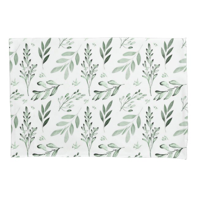 Grüne Blätter Kissenbezug (Vorderseite)