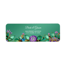 Grüne Blätter Lila Edelsteine Rücksendeadresse